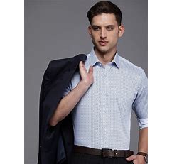 Raymond Slim Fit Geometric Printed Pure Cotton Formal Shirt